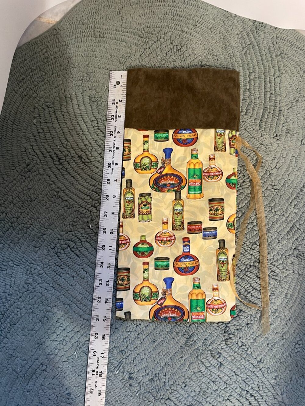 5 Hand crafted Fabric Wine Gift Bags - Picture 2 of 6